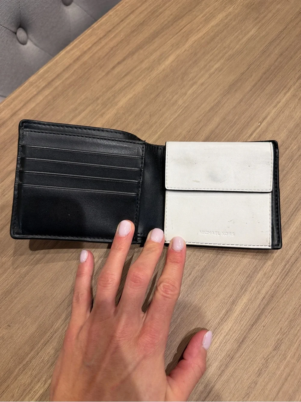 Michael Kors Black and White Pebbled Leather Men's Wallet
